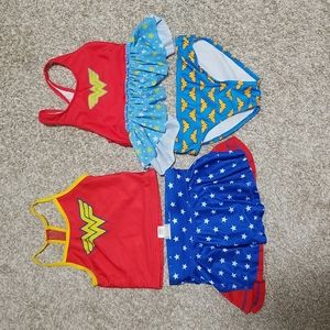 Lot of Mix and Match Wonder Woman Swim Separates, Girls Size 5/6